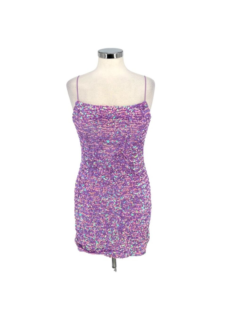 Thirty Thirty Lilac Irridescent Sequin Bodycon Mini Dress Size Medium